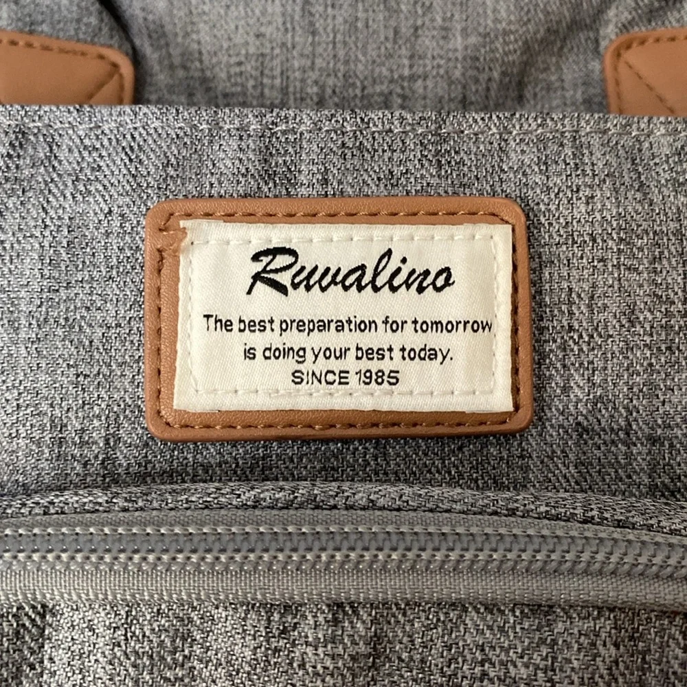 RUVALINO Diaper Gray Baby Bag Tote Large Travel Bag